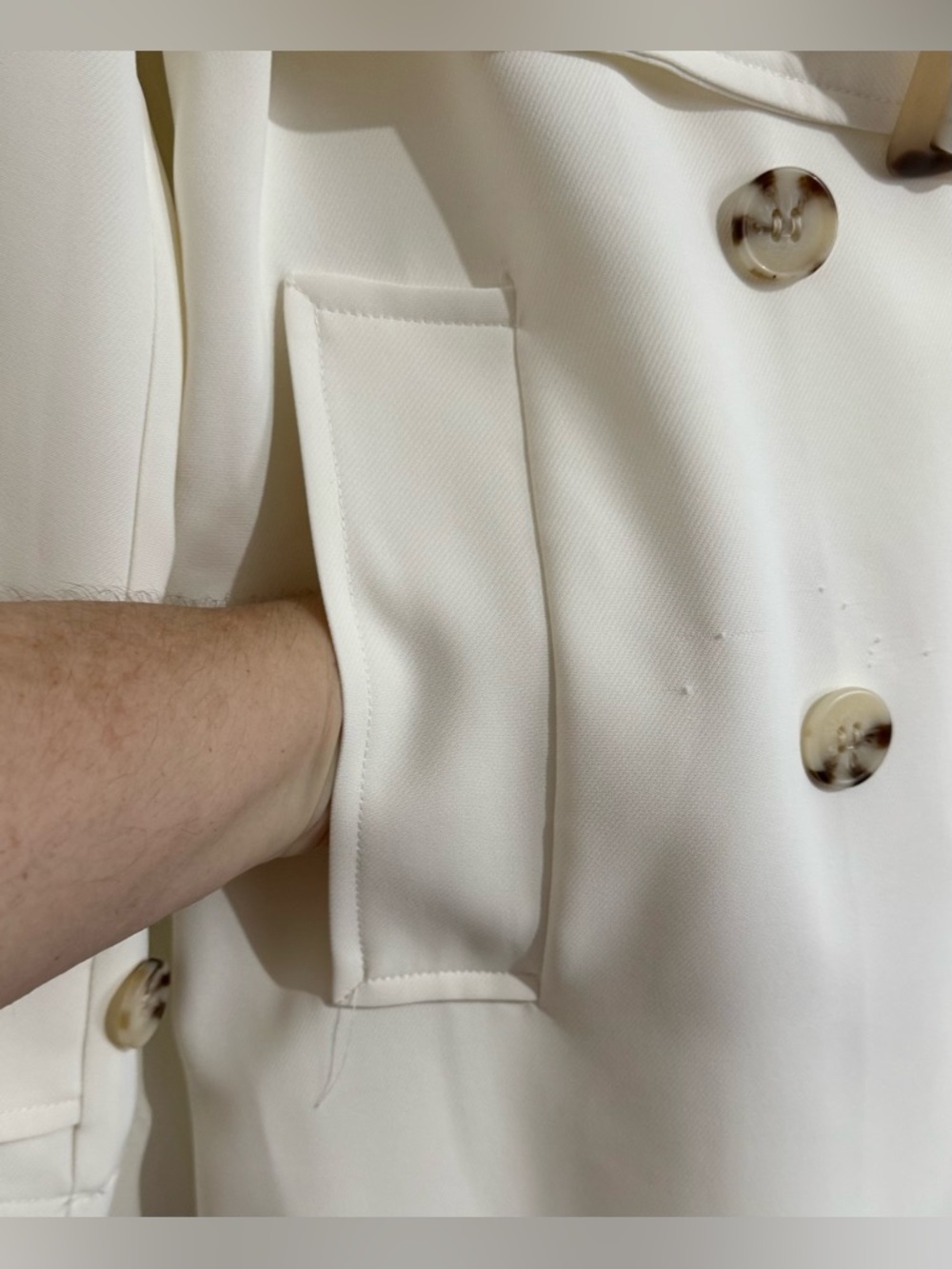 Bagatelle Collection Lightweight Trench Coat Winter White Size M NWT - Picture 3 of 13